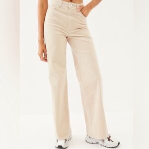 Divided corduroy khaki pants.